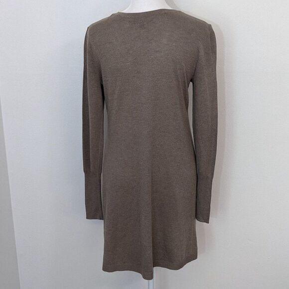 Apt. 9 Khaki Sweater Tunic Size Small Light Brown V-neck Sweater - Picture 4 of 7